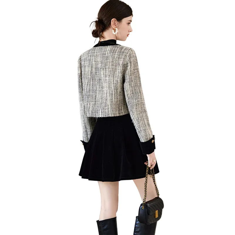TOUCH Skirt Set Women's Beige Gray+Black-1