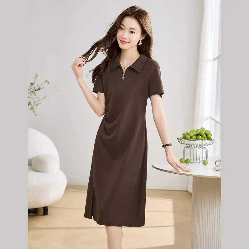 Cypress House Short Sleeved Dresses Women's Dark Coffee-2