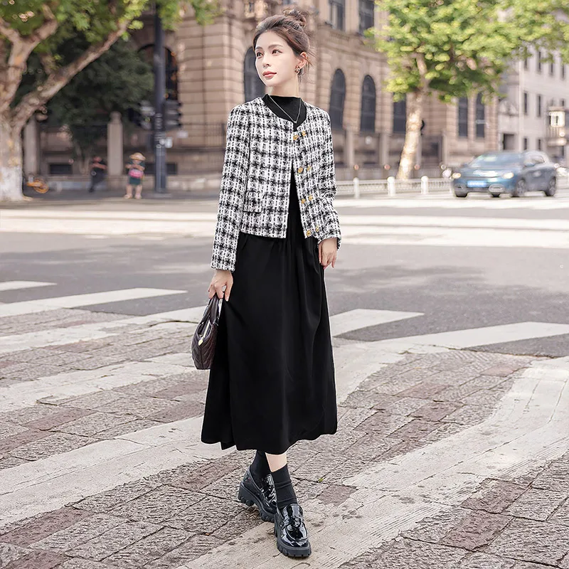 Cypress House Jacket Women's Black White Plaid-3