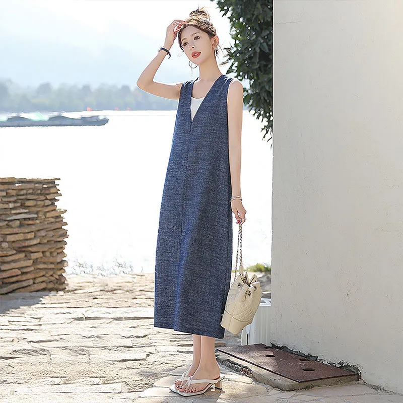Cypress House Sleeveless Dress Women's Dark Blue-1