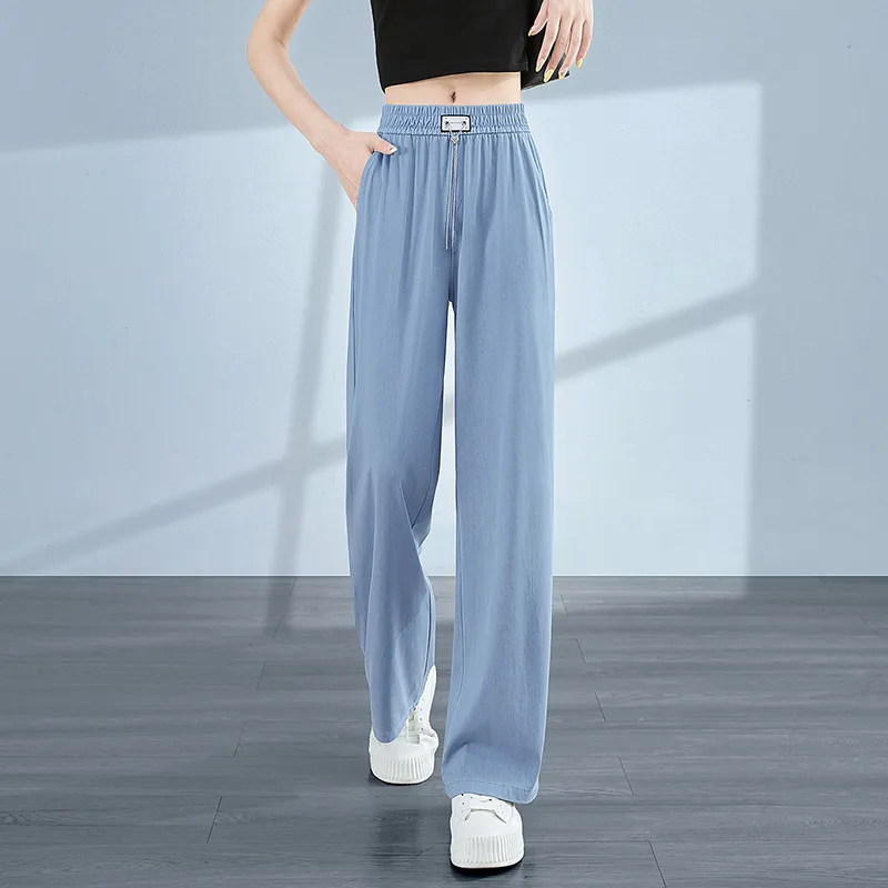 TOUCH Casual Pants Women's Denim Blue-4