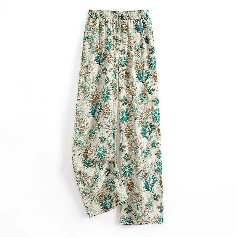 TOUCH Casual Pants Women's Coffee Green Multicolor-4