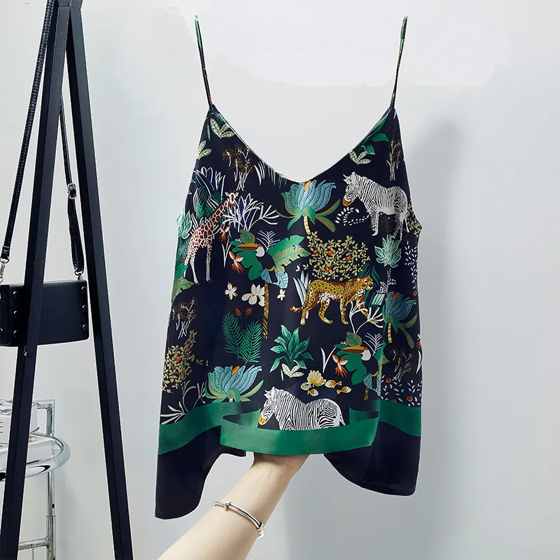 Cypress House Tank Top Women's Black With Yellow Green Floral-2
