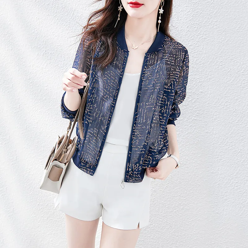 Cypress House Baseball Jacket Women's Navy Blue-5