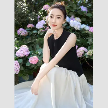 Cypress House Sleeveless Dress Women's Black Top And Apricot Bottom