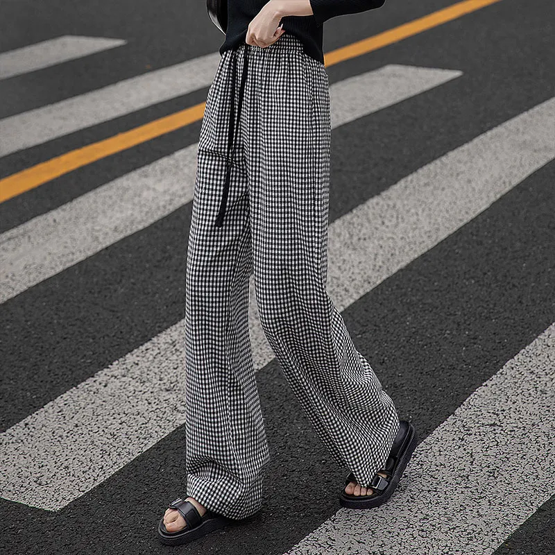 Cypress House Casual Pants Women's Black White Plaid-4