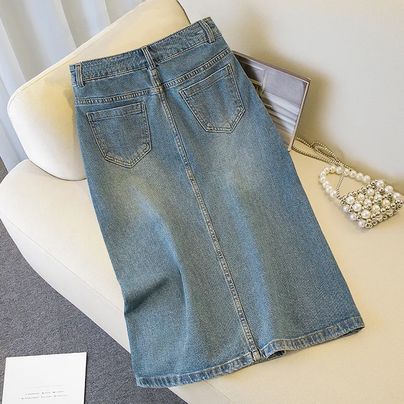 Cypress House Denim Long Skirt Women's Gray Blue-3