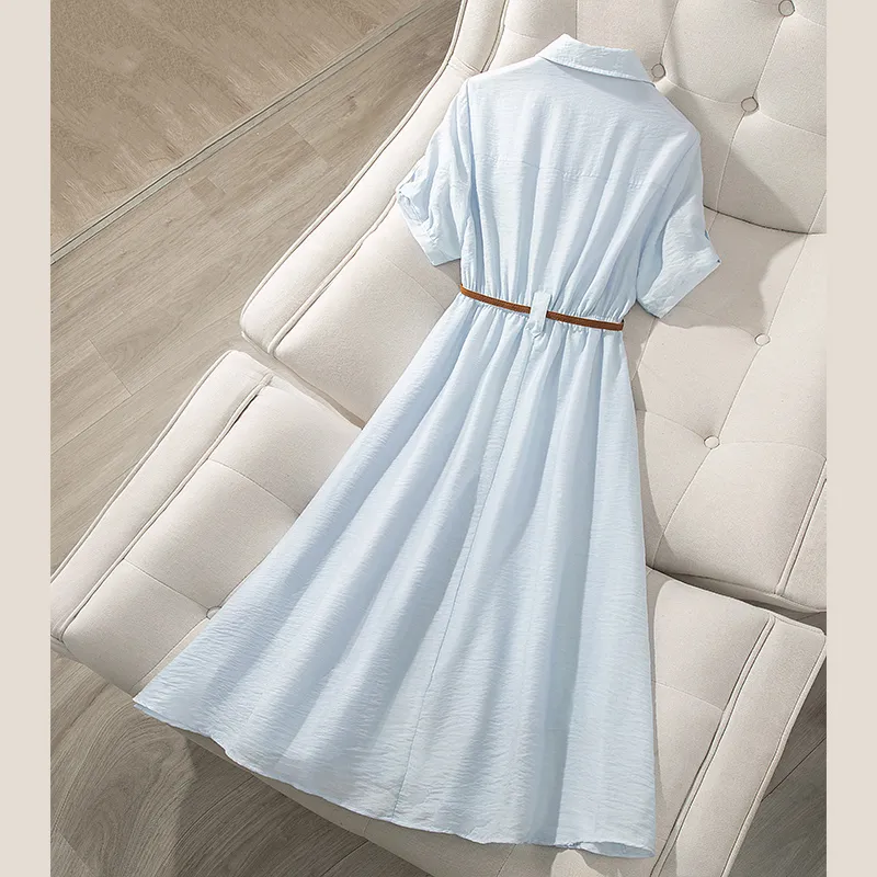 Cypress House Short Sleeved Dress Women's Light Blue-3