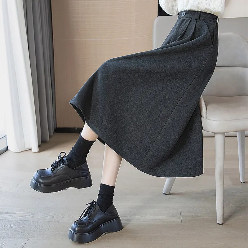 Cypress House Casual Long Skirt Women's Black Gray-2