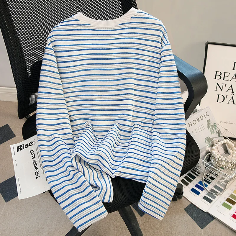 Cypress House T Shirt Women's Blue Stripes-3