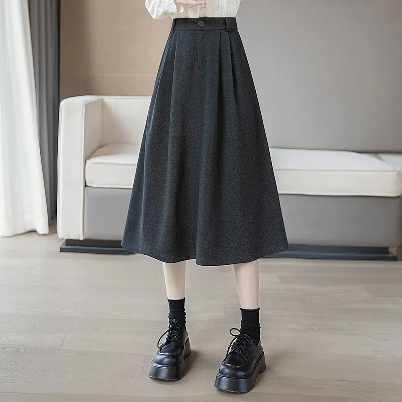 Cypress House Casual Long Skirt Women's Black Gray-4