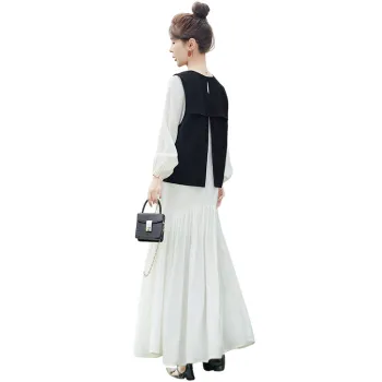 Cypress House Skirt Set Women's Black+White Dress