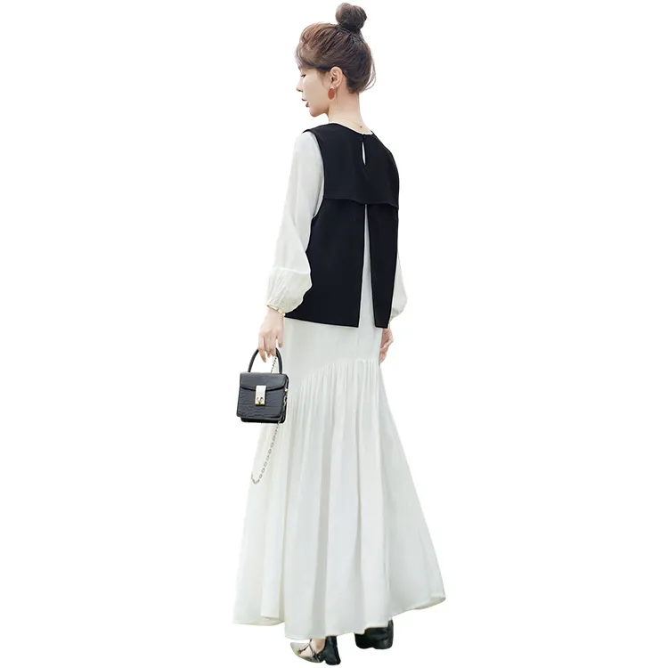 Cypress House Skirt Set Women's Black+White Dress-0
