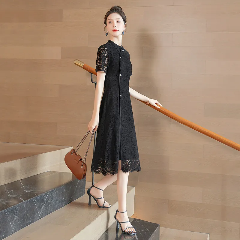 Cypress House Short Sleeved Dress Women's Black-6