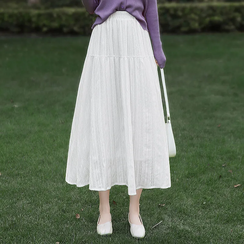 Cypress House Casual Long Skirt Women's White-5