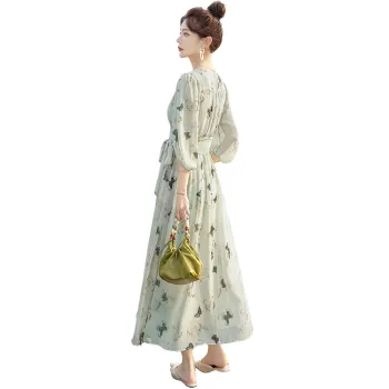Cypress House Long Sleeved Dress Women's Light Green