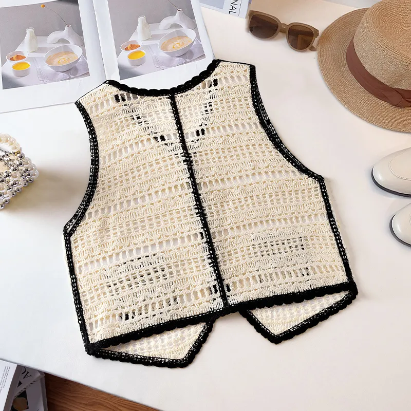 TOUCH Vest Women's Apricot Base With Black Frame-3