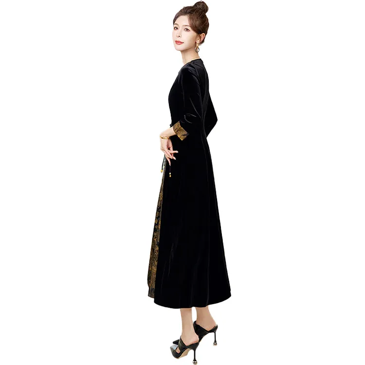 Cypress House Long Sleeved Dress Women's Black-0