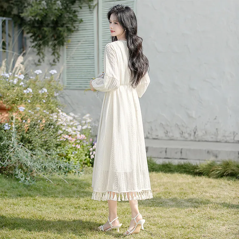 Cypress House Long Sleeved Dress Women's Apricot-2
