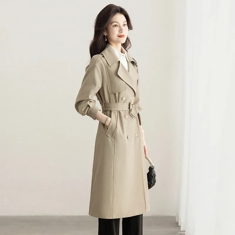 Cypress House Trench Coat Women's Gray Khaki-5