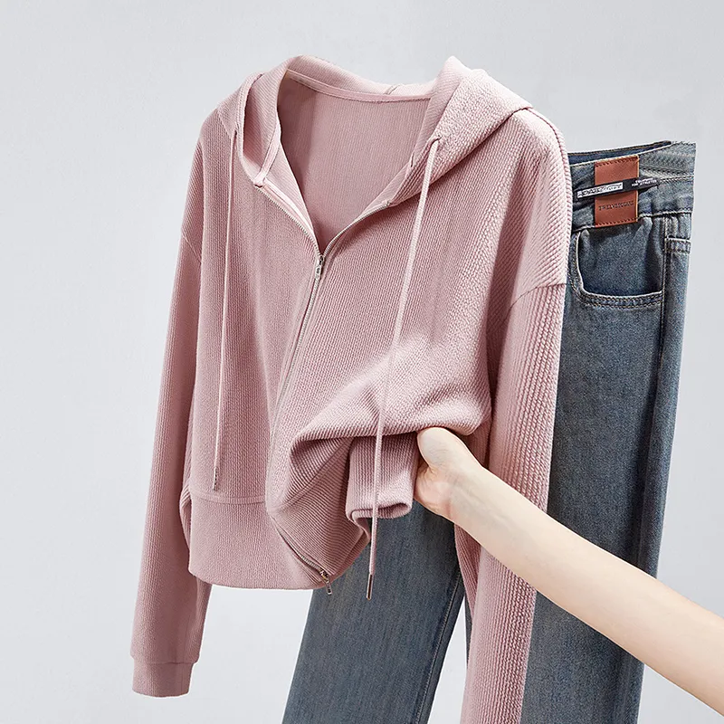 TOUCH Cropped Coats Women's Pink-4