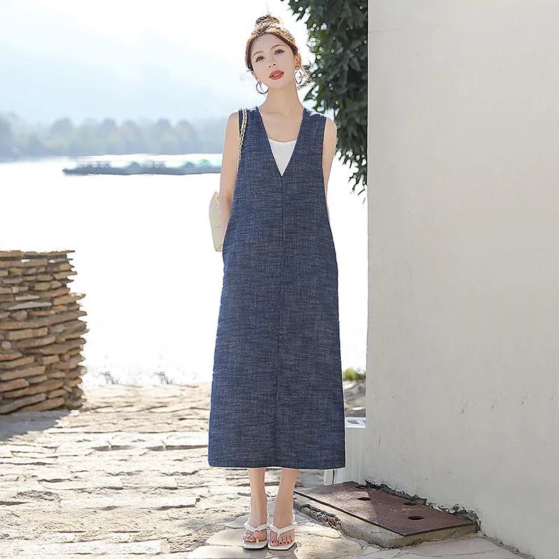 Cypress House Sleeveless Dress Women's Dark Blue-3