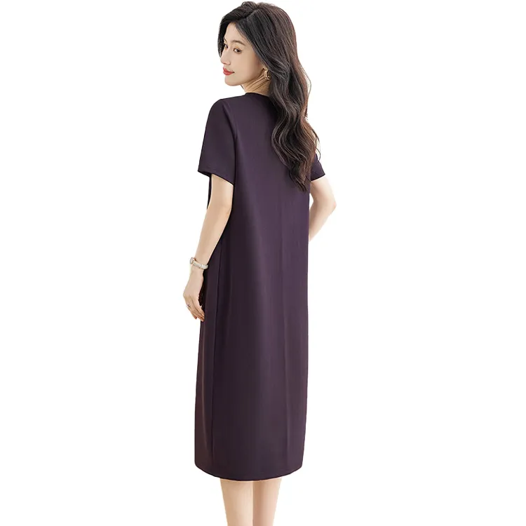 Cypress House Short Sleeved Dress Women's Purple-1