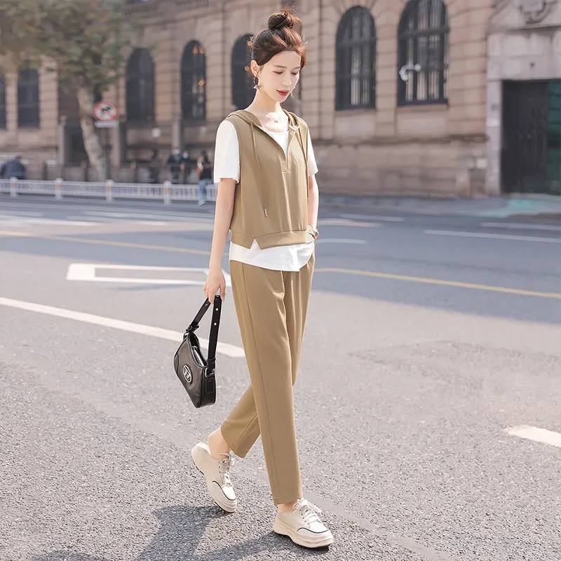 Cypress House Casual Suit Women's Khaki & White-3