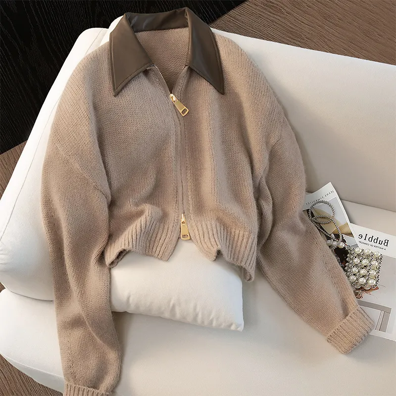 Cypress House Knitwear Women's Light Coffee-2