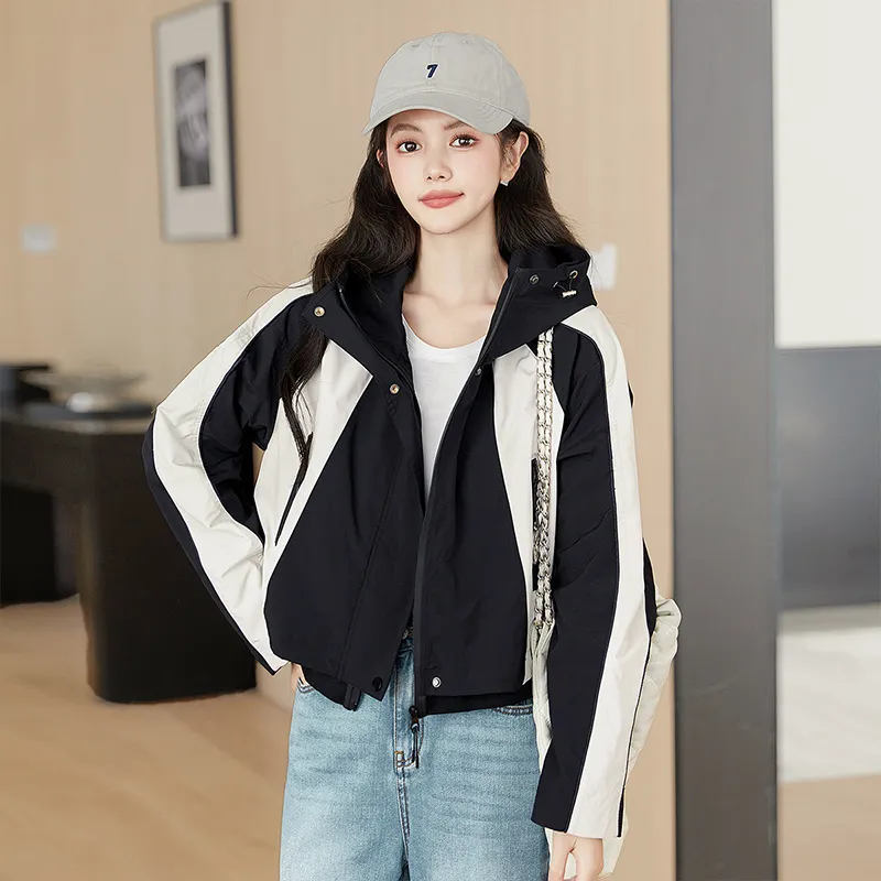 Cypress House Jackets & Coats Women's Black & Beige Color-4