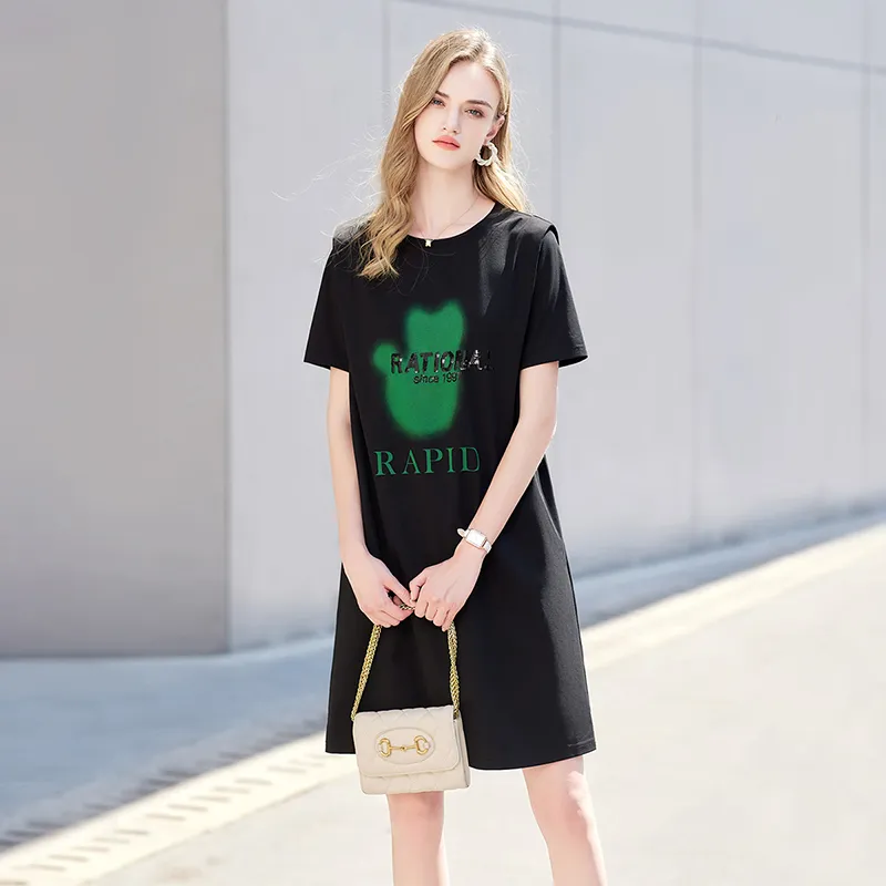 TOUCH Short Sleeved Dresses Women's Black-6