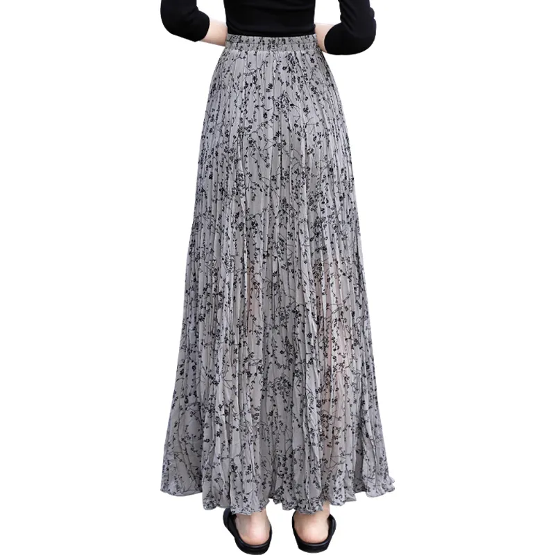 TOUCH Casual Long Skirt Women's Dark Gray-1