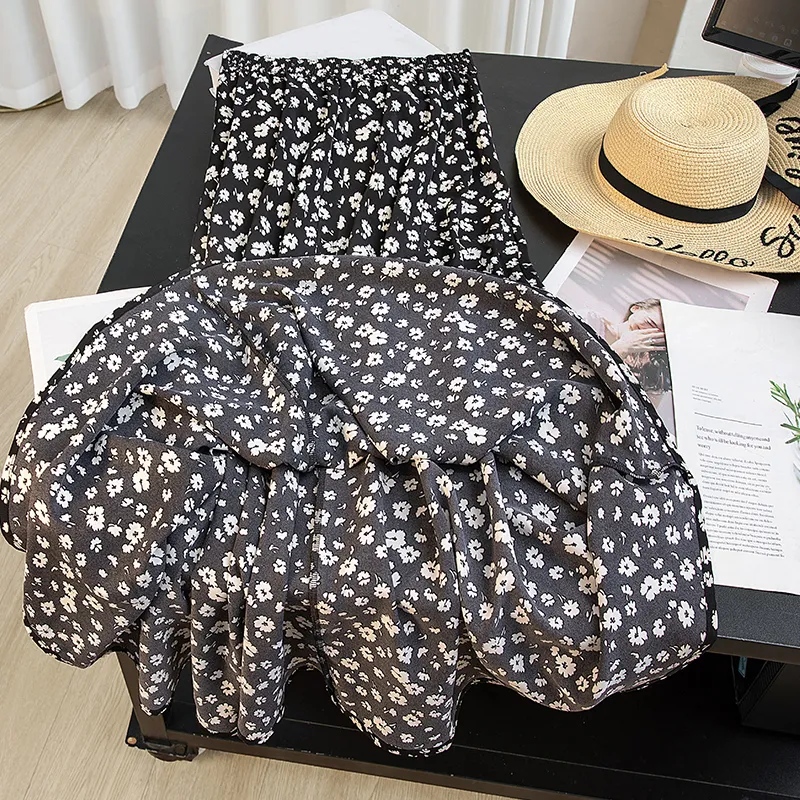 Cypress House Casual Long Skirt Women's Black Floral-3
