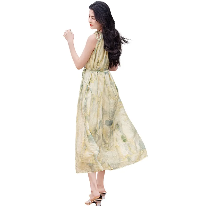 TOUCH Sleeveless Dresses Women's Yellow Green-1