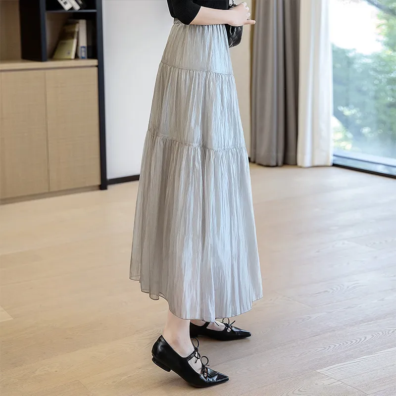 Cypress House Casual Long Skirt Women's Light Gray-2