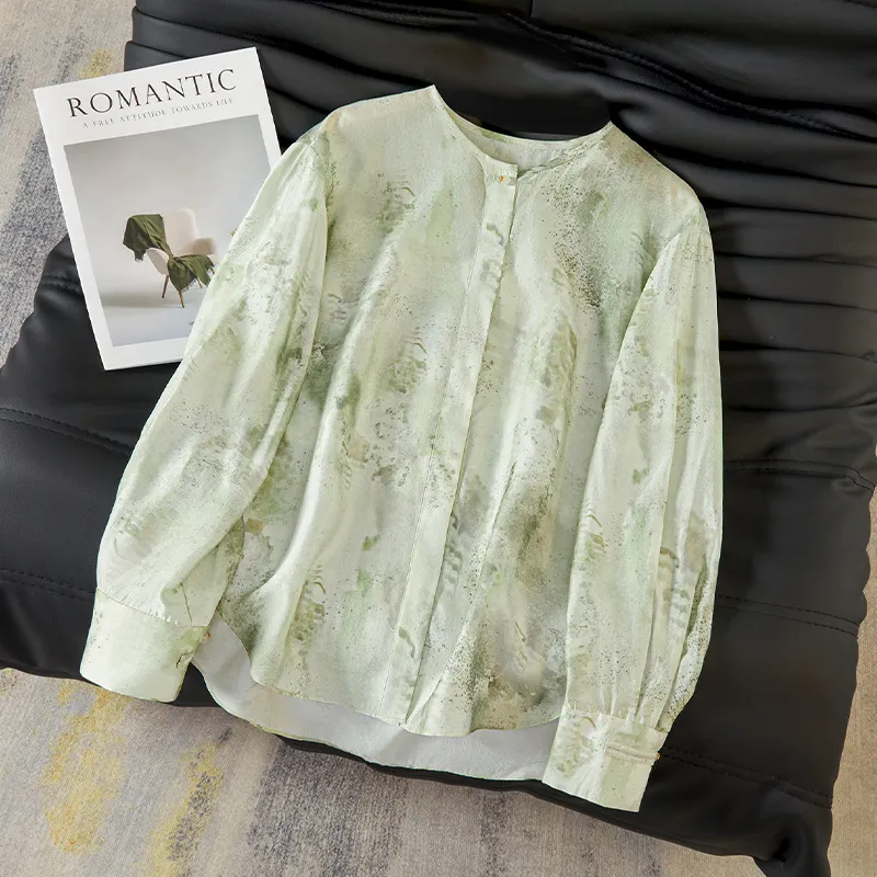 TOUCH Shirt Women's Watercolor Green-2
