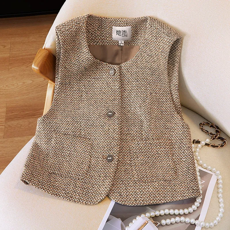 TOUCH Vest Women's Floral Coffee-2
