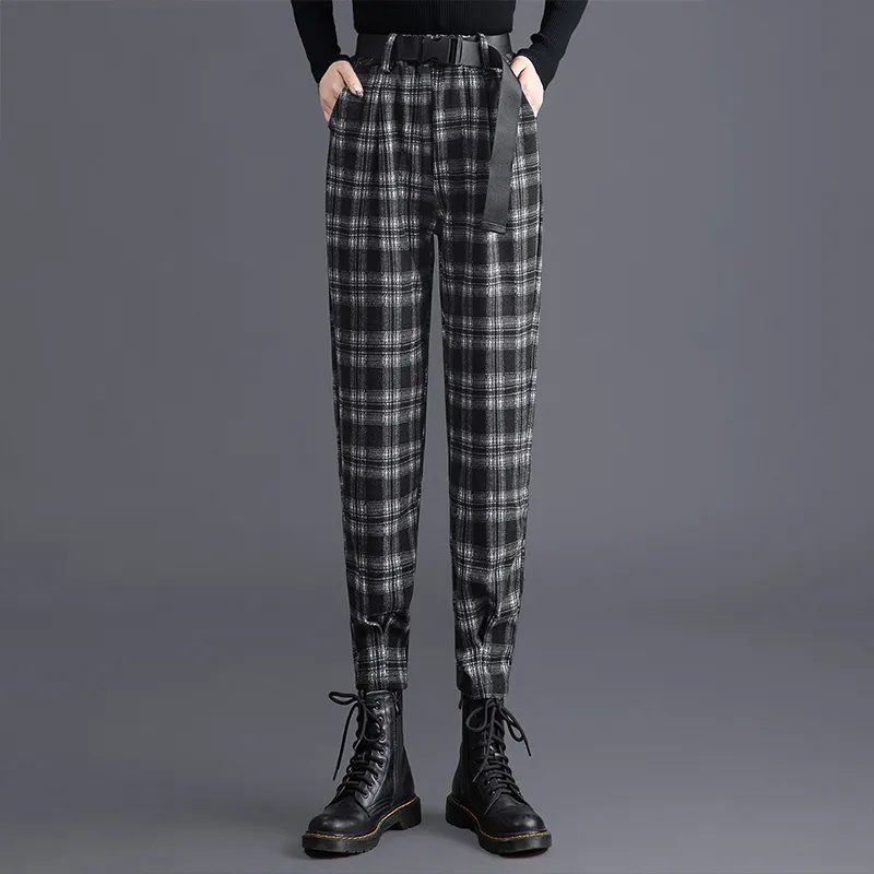Cypress House Casual Pants Women's Black White Plaid-4