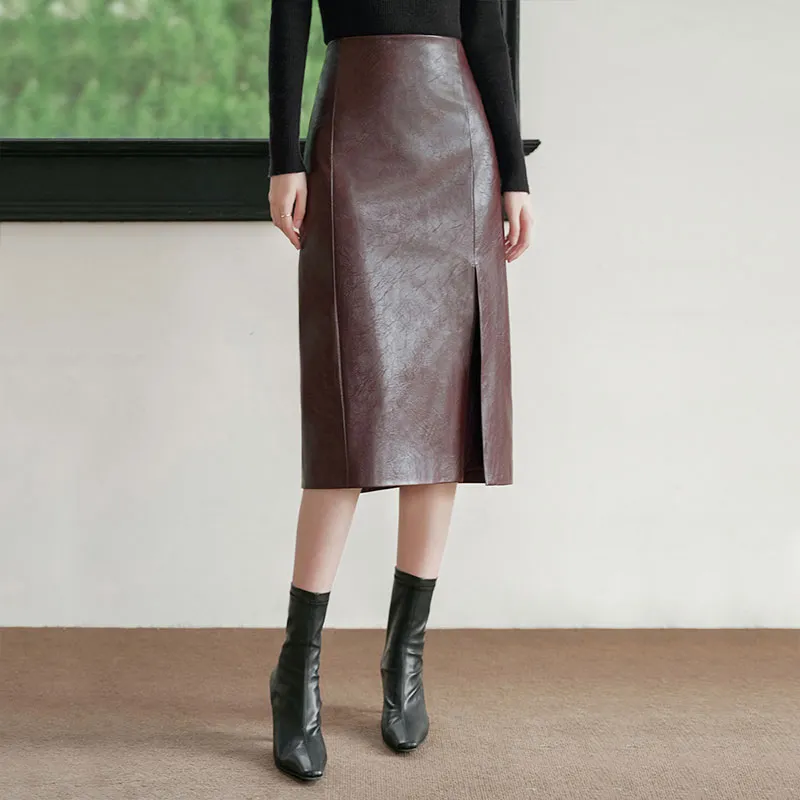 Cypress House Casual Long Skirt Women's Burgundy-4