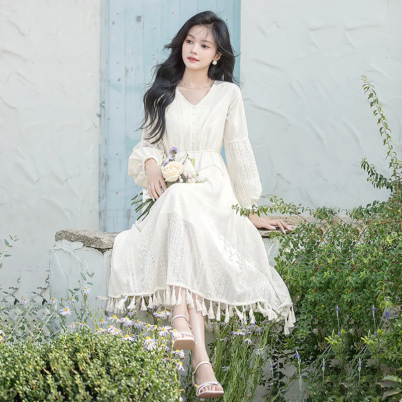 Cypress House Long Sleeved Dress Women's Apricot-1