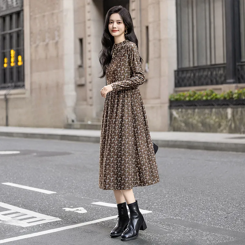 Cypress House Long Sleeved Dress Women's Dark Coffee-4