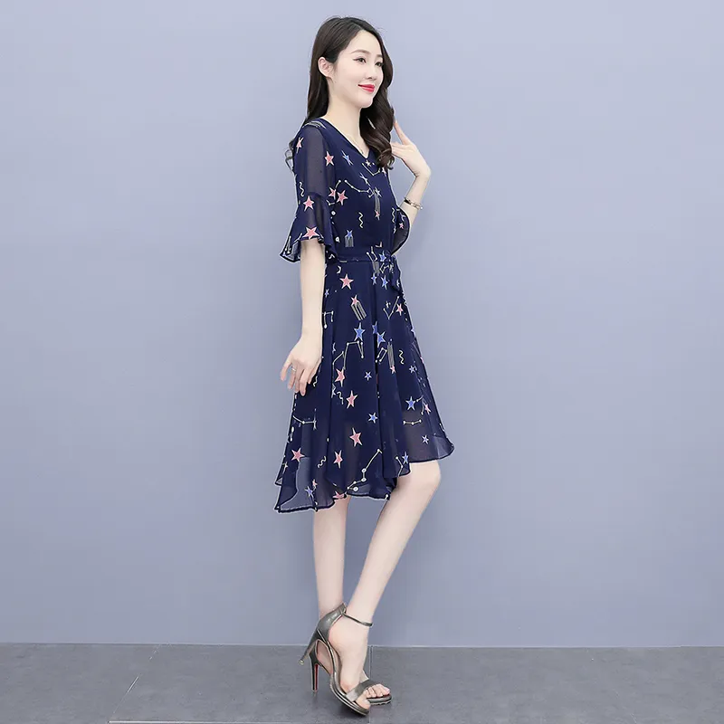 Cypress House Short Sleeved Dress Women's Navy Blue-4