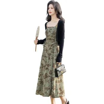Cypress House Skirt Set Women's Black+Green Coffee Floral