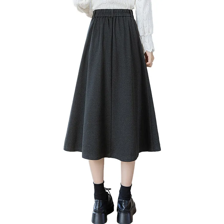 Cypress House Casual Long Skirt Women's Black Gray-1