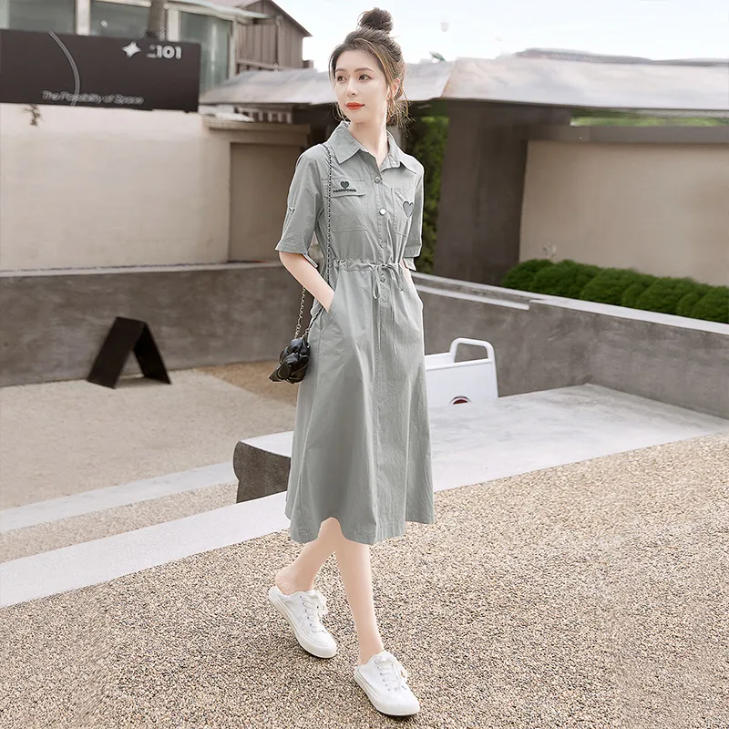 Cypress House Short Sleeved Dress Women's Gray-2