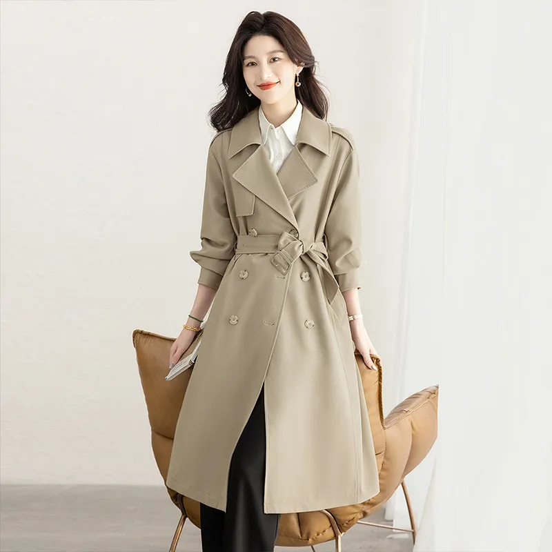 Cypress House Trench Coat Women's Gray Khaki-2