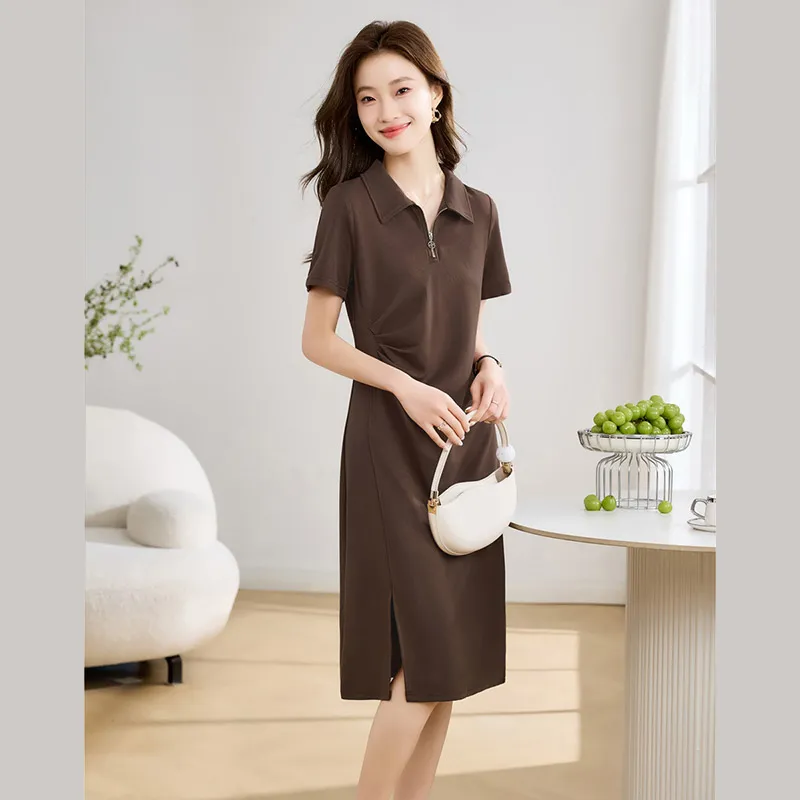 Cypress House Short Sleeved Dresses Women's Dark Coffee-3