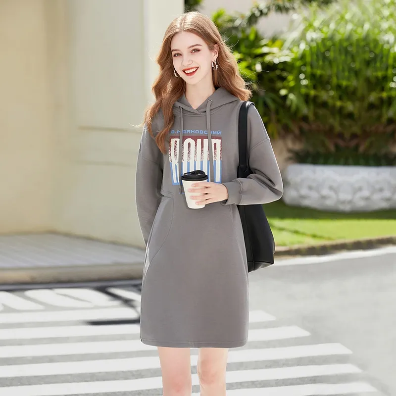 TOUCH Long Sleeved Dresses Women's Gray Coffee-2
