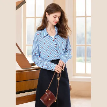TOUCH Shirt Women's Blue Stripes