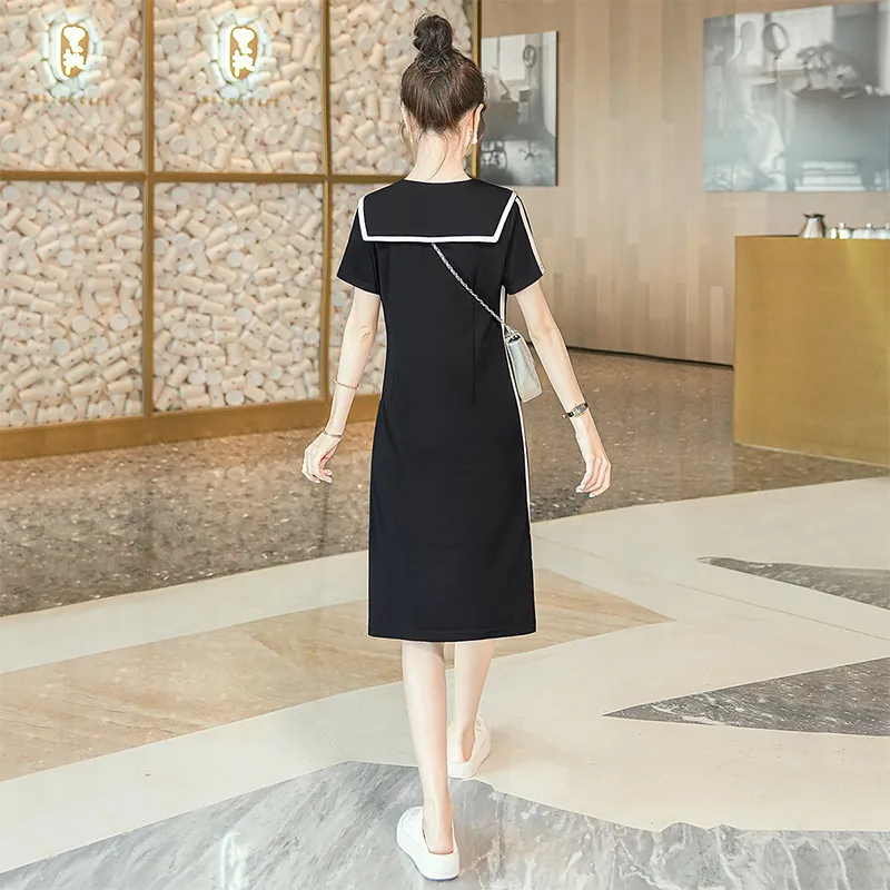 Cypress House Short Sleeved Dresses Women's Black-1